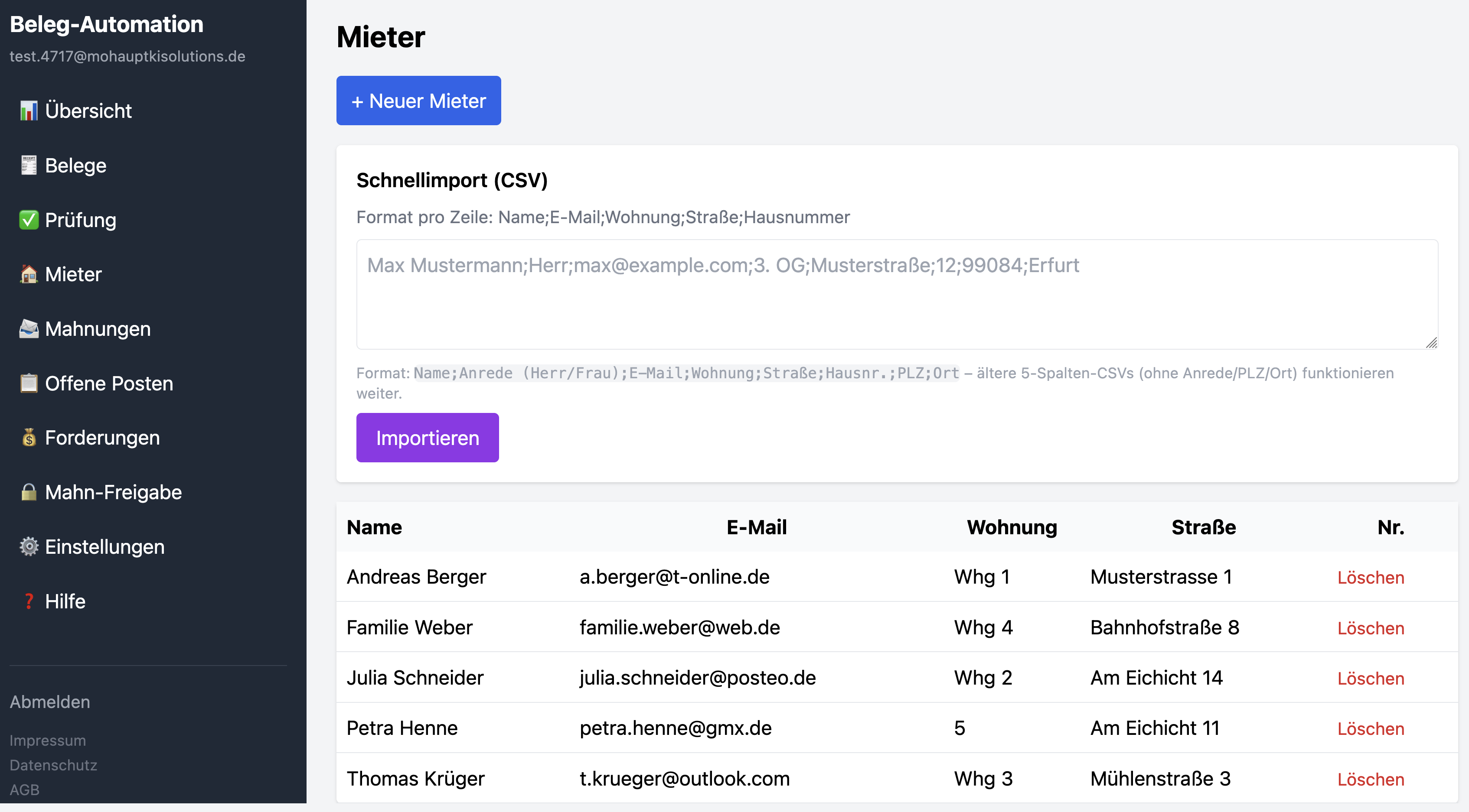 Mieter-Verwaltung